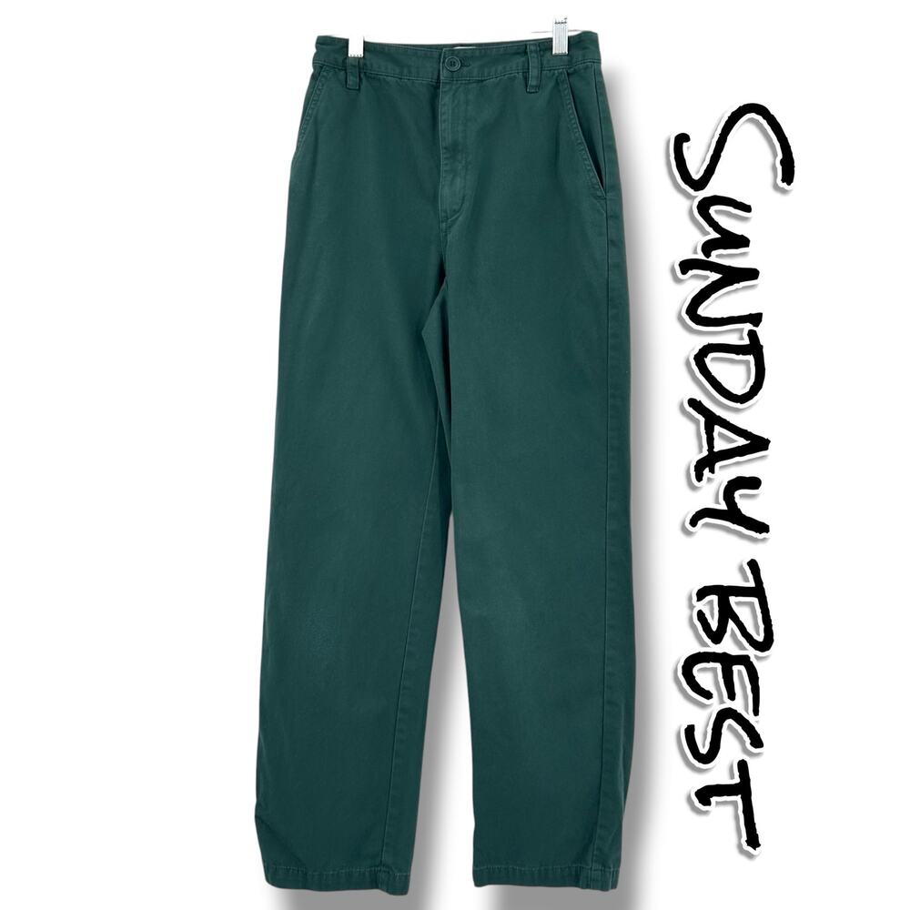 Aritzia Sunday Best Jaden Pant Size 2 Green Cotton Wide Leg Utility Chino Pants